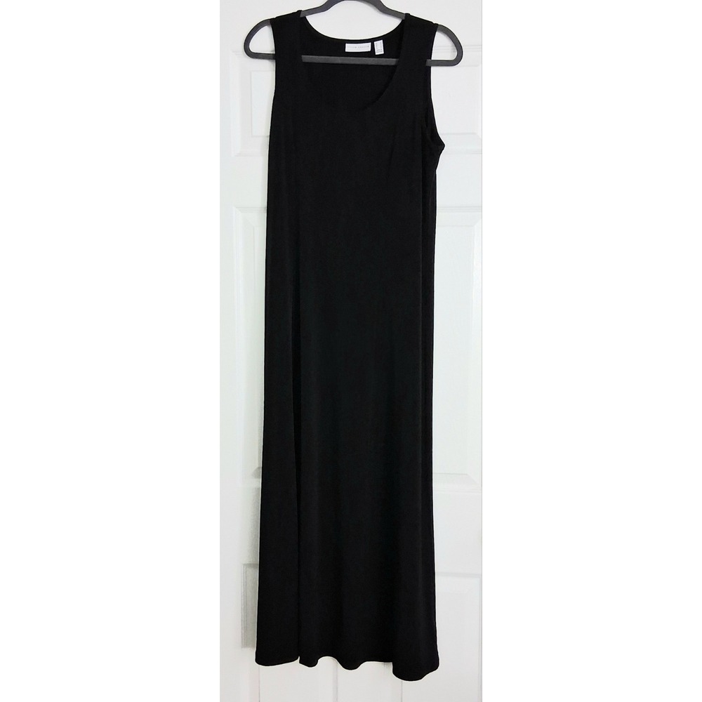 Susan Graver Maxi Dress Women's Size Small Liquid Knit Sleeveless Black Pull-on